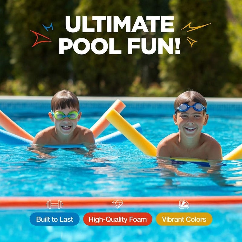 Play22 Pool Noodles Foam - Soft Large Rainbow Foam Noodle Tube, 6 Colors Bulk Swim Noodles, Multi-Purpose, Pool Toy, Floating Training Device, Exercise Aid, Craft Projects - Image 2